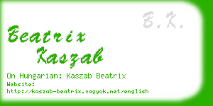 beatrix kaszab business card